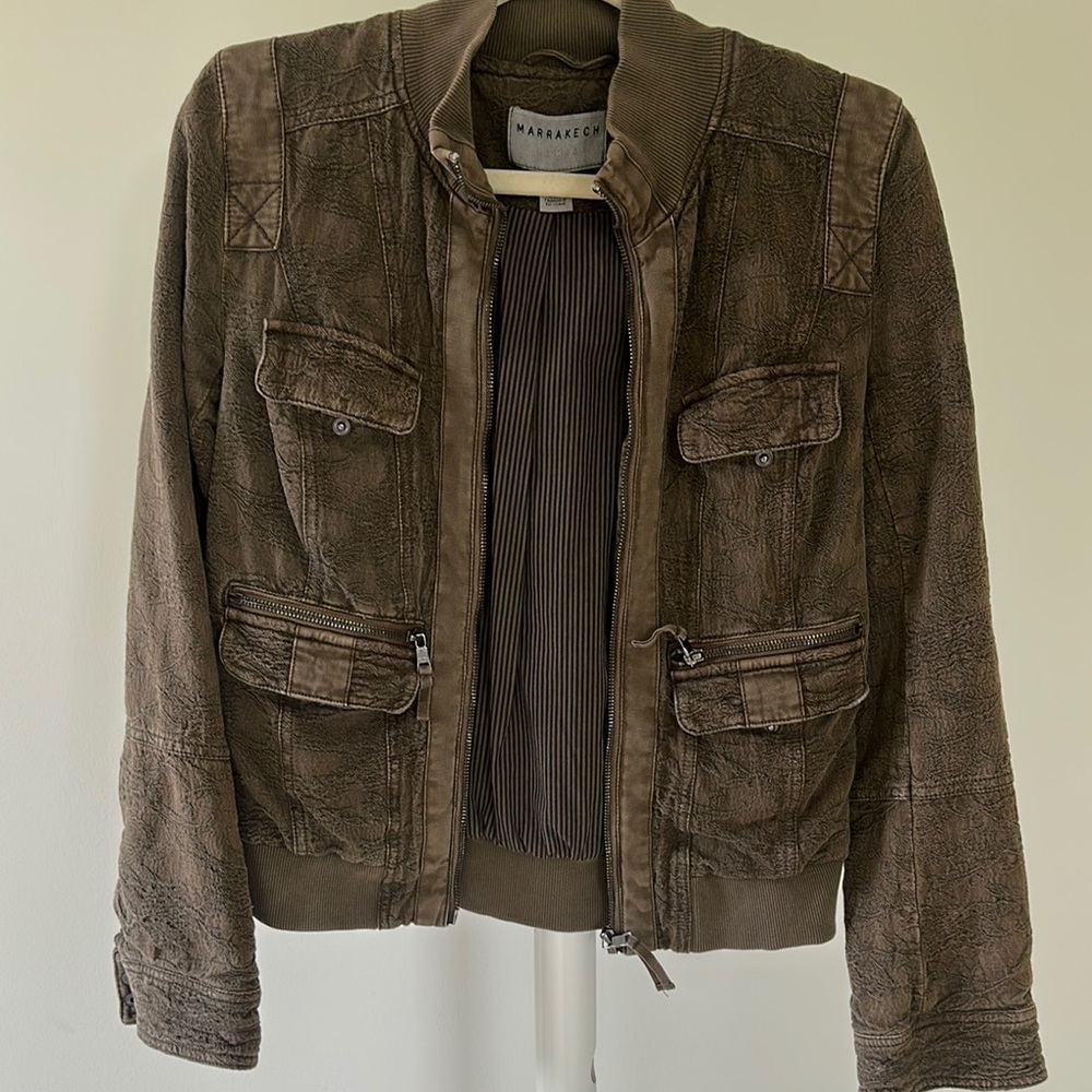 Brown Corduroy Bomber Jacket with Tailored Fit